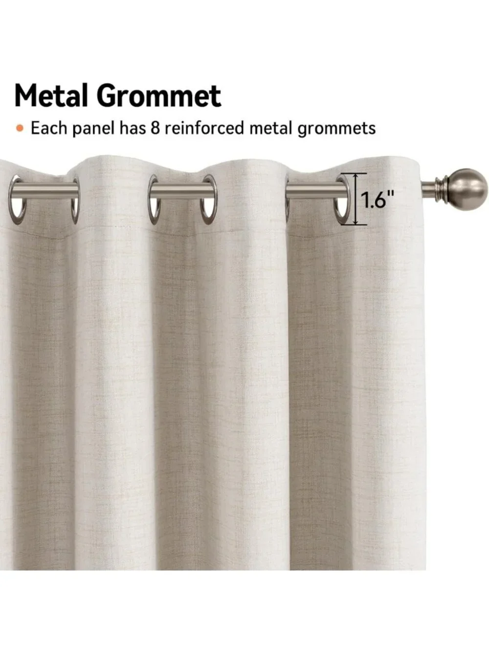 Beige Linen Textured Blackout Curtains 84